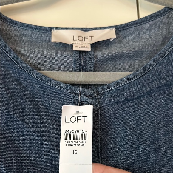 NWT Loft Denim Sleeveless Dress - Picture 2 of 12